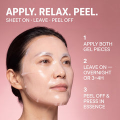 How to use the PDRN collagen hydrogel sheet mask, apply both gel pieces