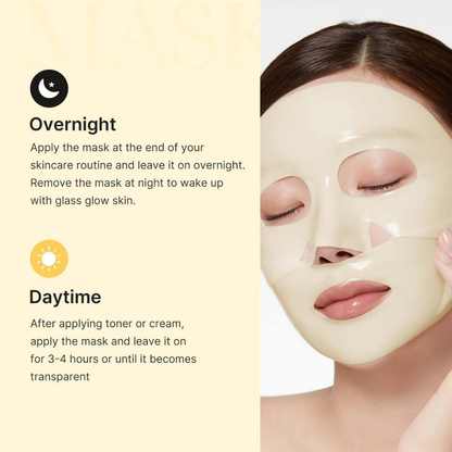 thejijo Kojic Acid Turmeric Gold Collagen Mask showing a luxurious gold sheet mask with turmeric and collagen ingredients