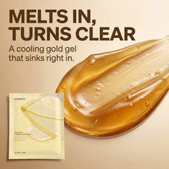 Gold gel mask texture that melts in and turns clear