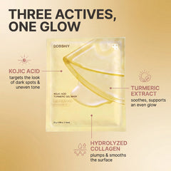 Kojic acid, turmeric extract and hydrolyzed collagen ingredients