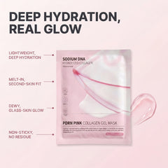 PDRN collagen hydrogel mask benefits: deep hydration, dewy glass-skin glow