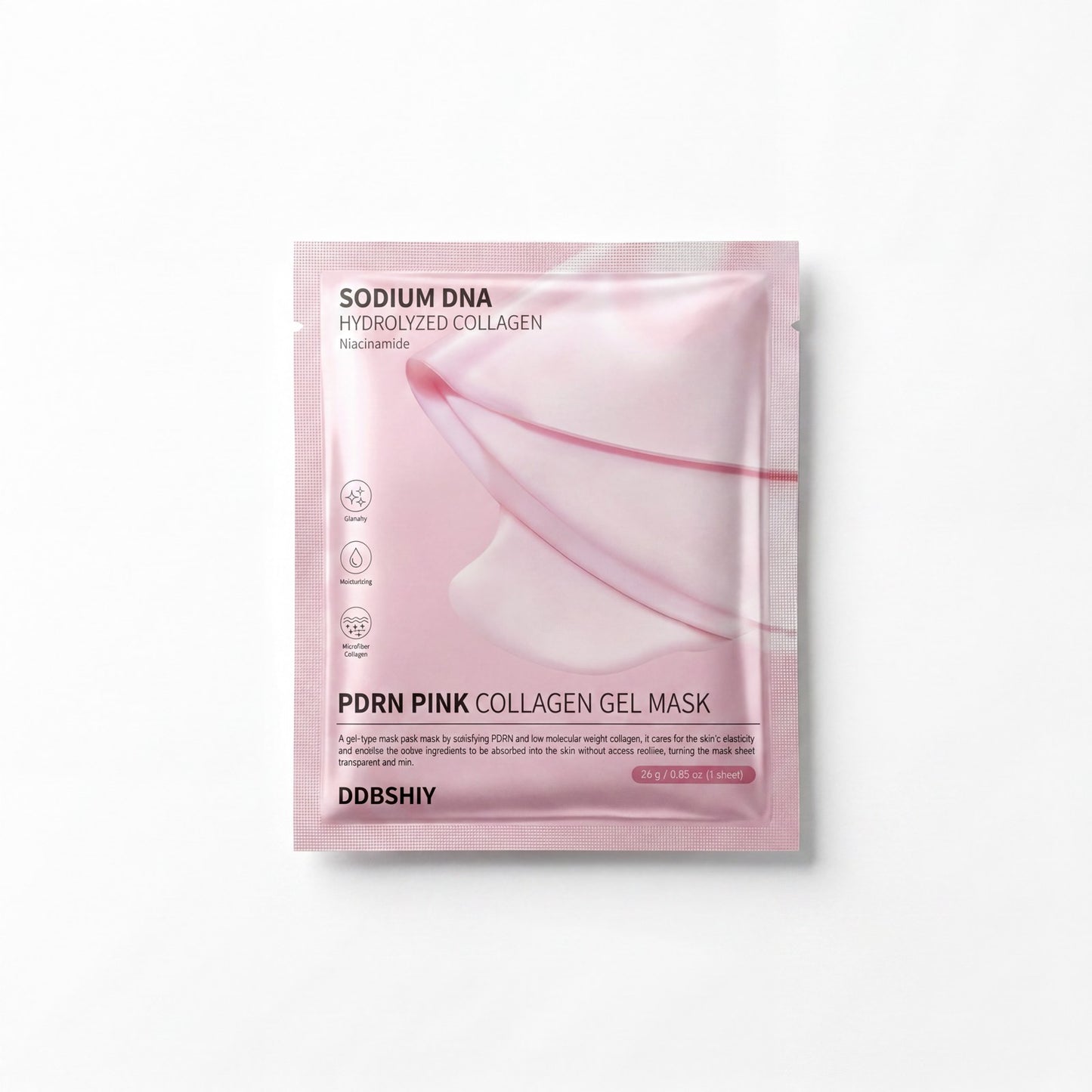 PDRN Pink Collagen Hydrogel Mask single sachet, PDRN collagen gel mask for mature skin