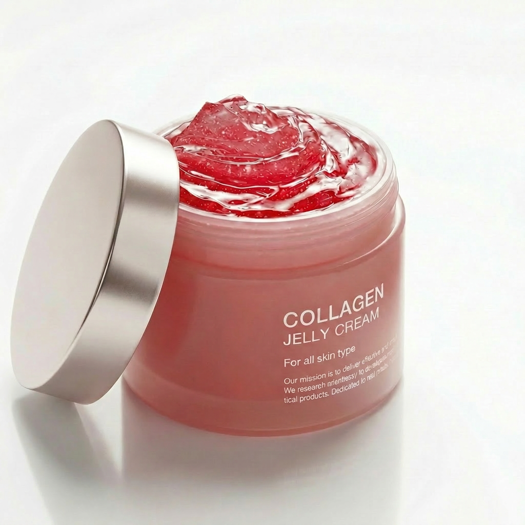 DDBSHIY Collagen Niacinamide Jelly Cream jar with pink jelly on white